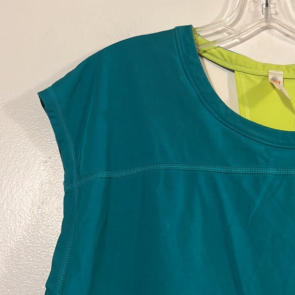 Lucy Teal and Lime Women's Top - Picture 2 of 6